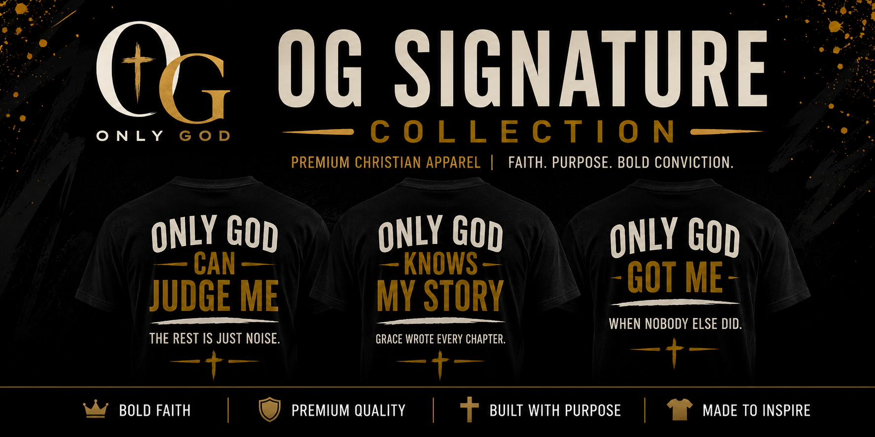 Folded OG Only God signature black graphic shirt