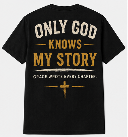 Only God Knows My Story | Premium Christian Graphic T-Shirt