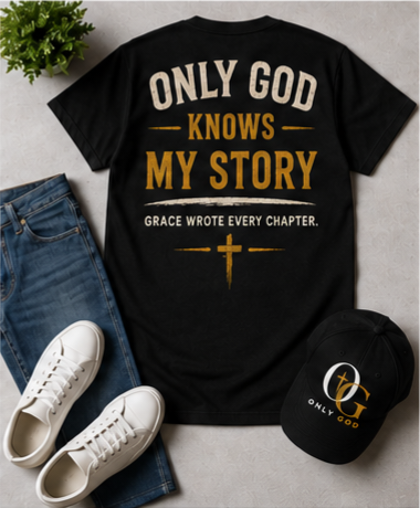 Only God Knows My Story | Premium Christian Graphic T-Shirt