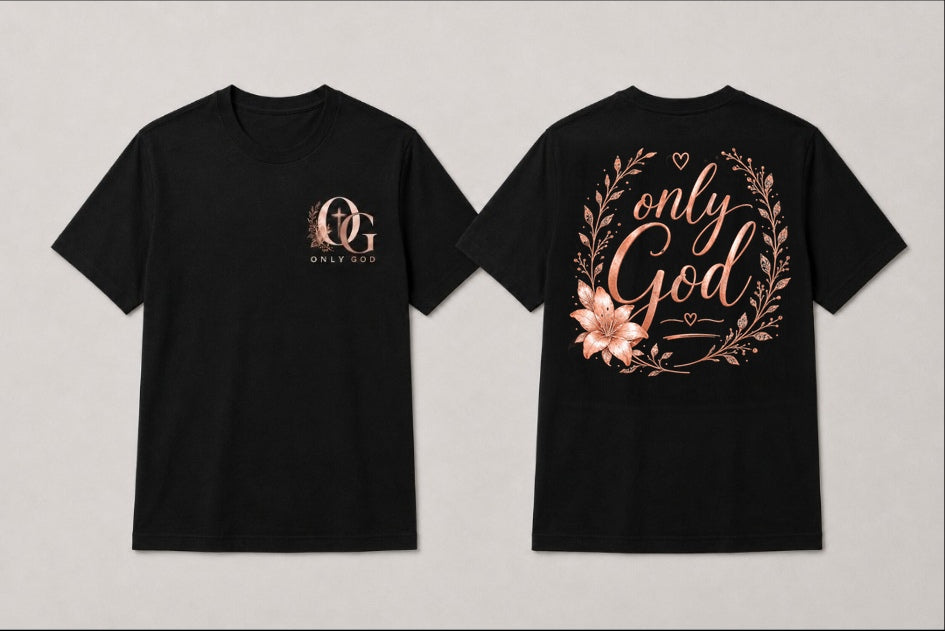 Only God | Rose Gold Floral Women's Graphic T-Shirt
