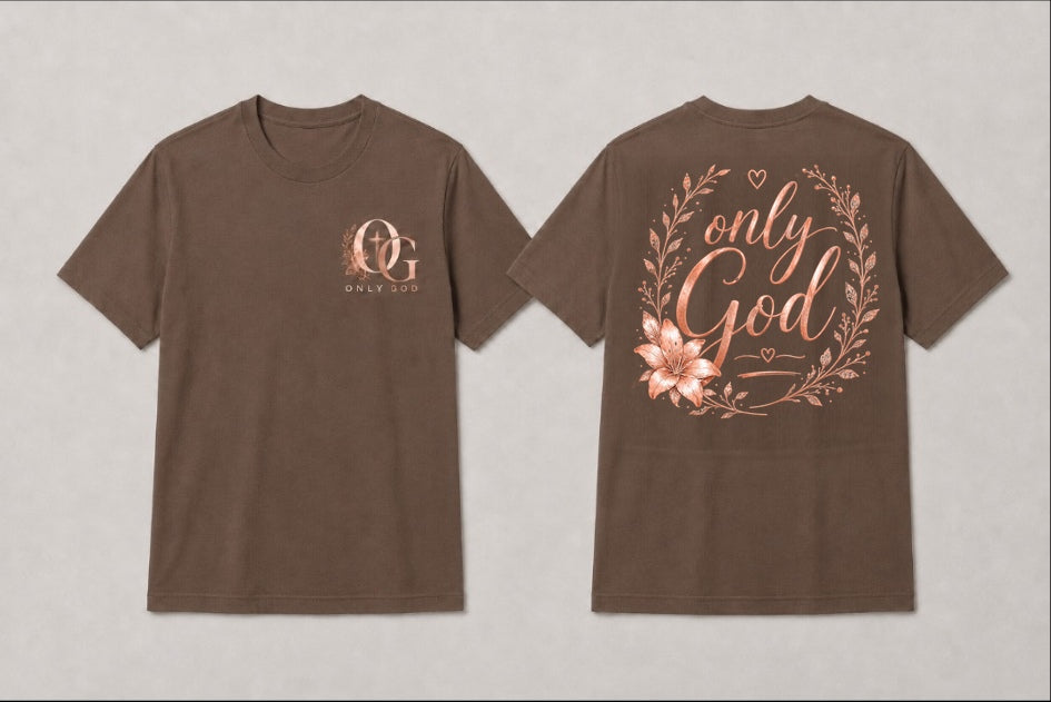 Only God | Rose Gold Floral Women's Graphic T-Shirt