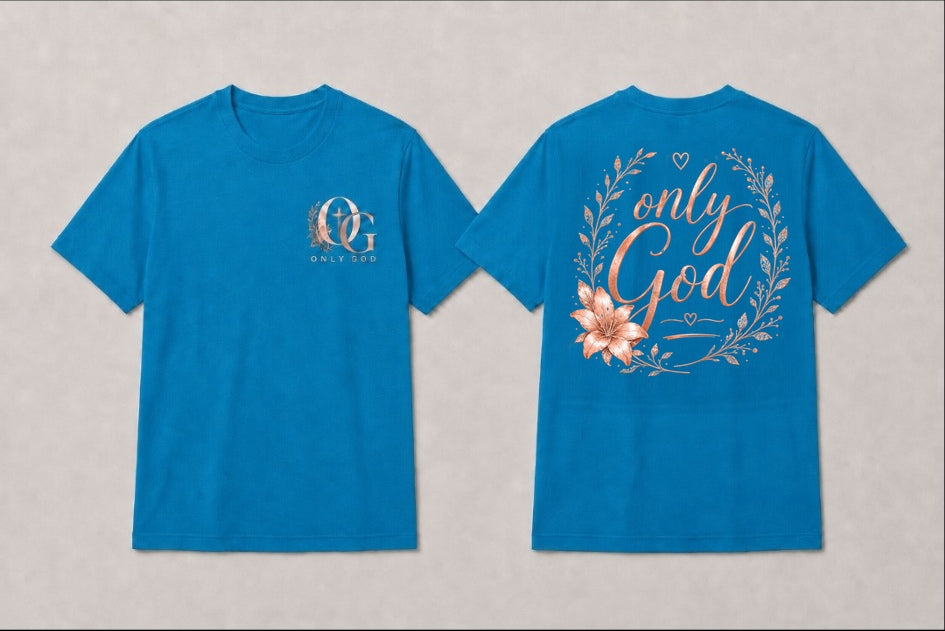 Only God | Rose Gold Floral Women's Graphic T-Shirt