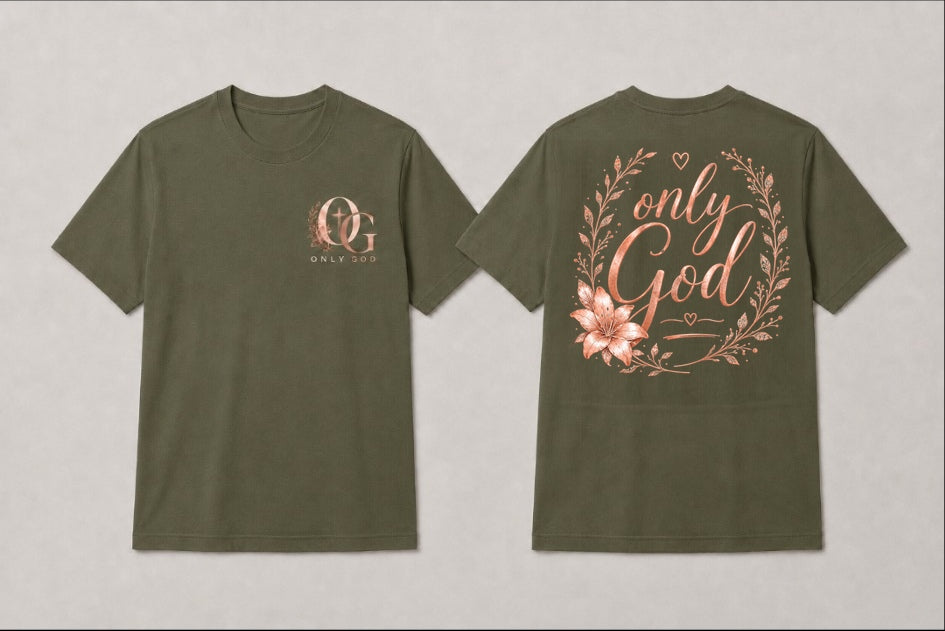 Only God | Rose Gold Floral Women's Graphic T-Shirt