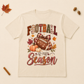 Football Is My Season design on a Natural Bella+Canvas 3001 unisex T-shirt