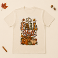 It's Fall Y'all pumpkin design on a Natural Bella+Canvas 3001 unisex T-shirt