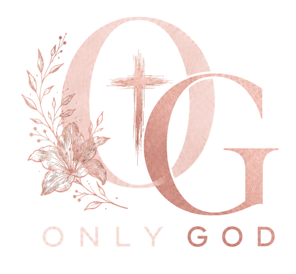 OG Only God rose gold floral chest logo detail