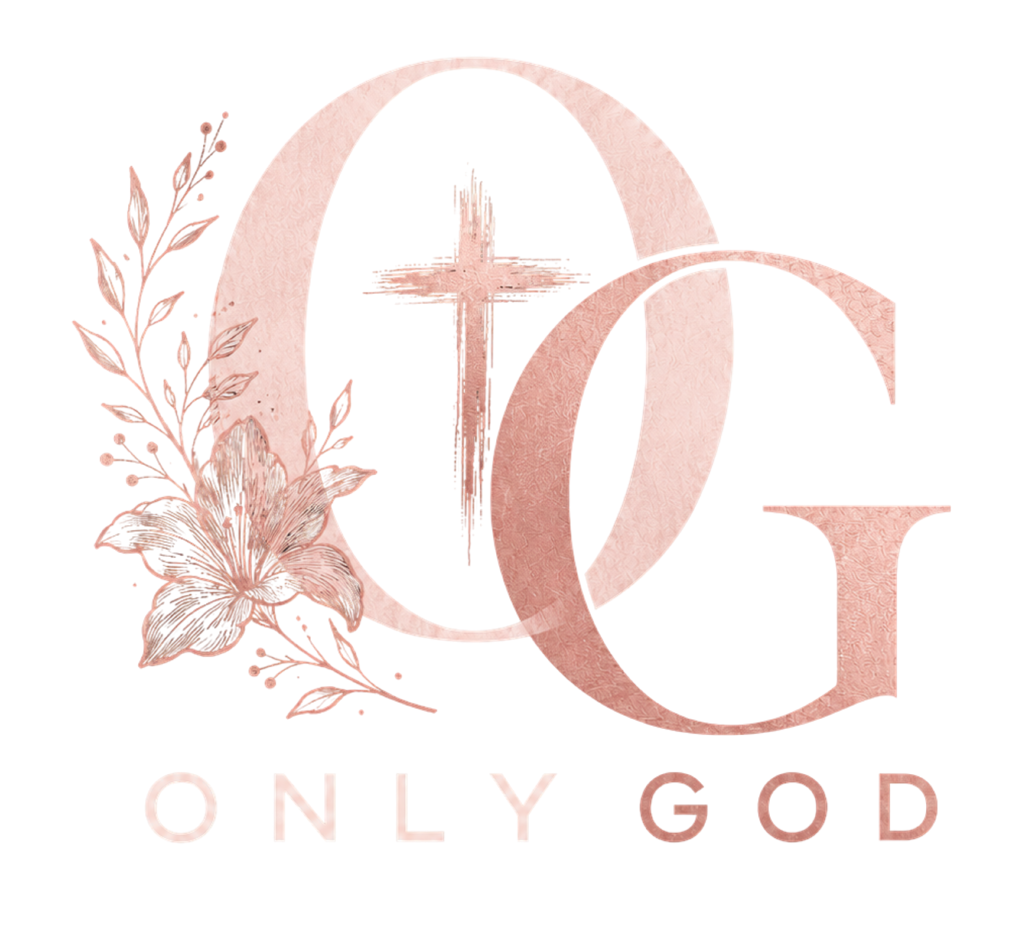 OG Only God floral rose gold front logo detail