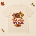 TGIF Thank Goodness It's Fall design on a Natural Bella+Canvas 3001 unisex T-shirt